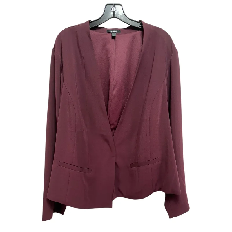 Blazer By Torrid In Maroon, Size: 4 Summer Women's Jacket