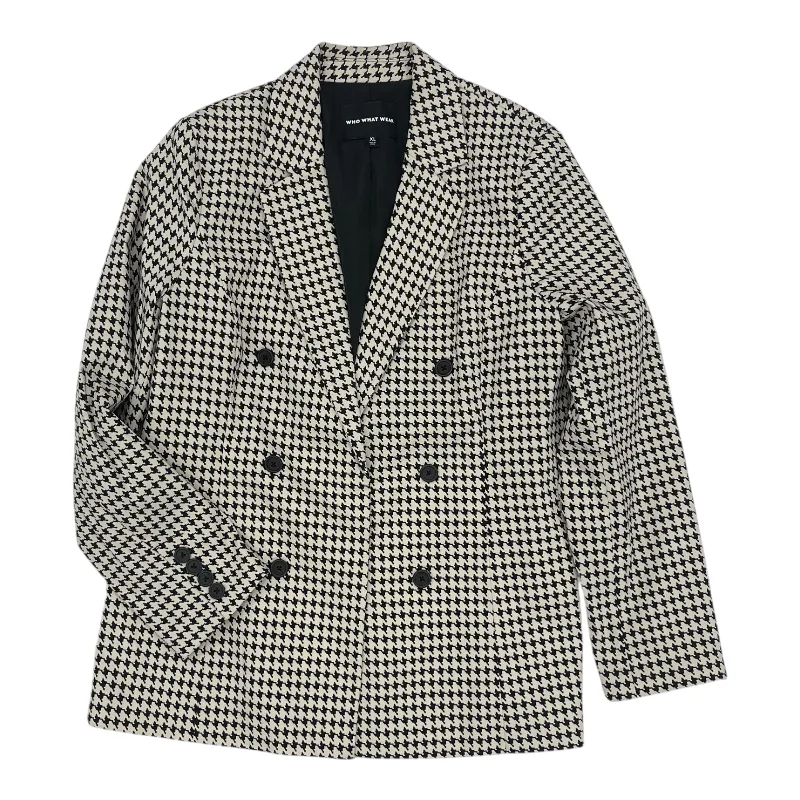 Blazer By Who What Wear In Black & Cream, Size:Xl Women's Trench Blazer