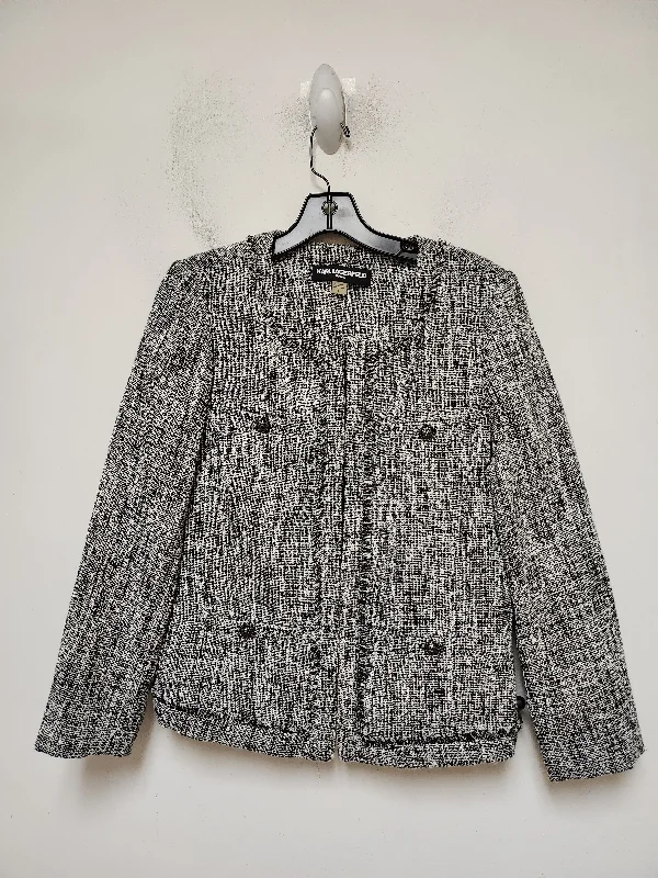 Blazer Designer By Karl Lagerfeld In Black & White, Size: M Summer Women's Jacket