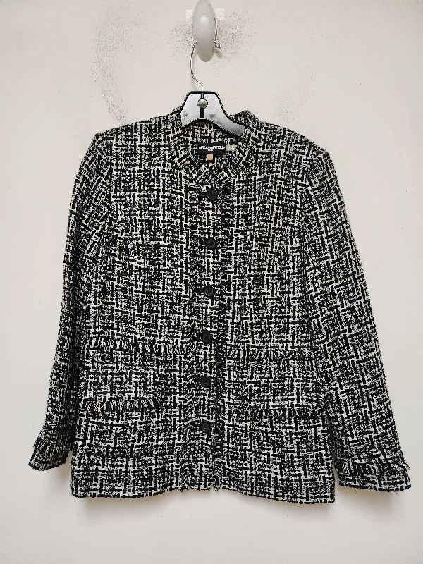 Blazer Designer By Karl Lagerfeld In Black & White, Size: M Women's Brand Blazer