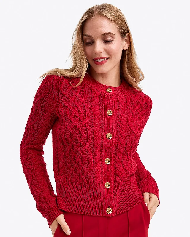 Cable Knit Cardigan Velvet Chenille Corduroy