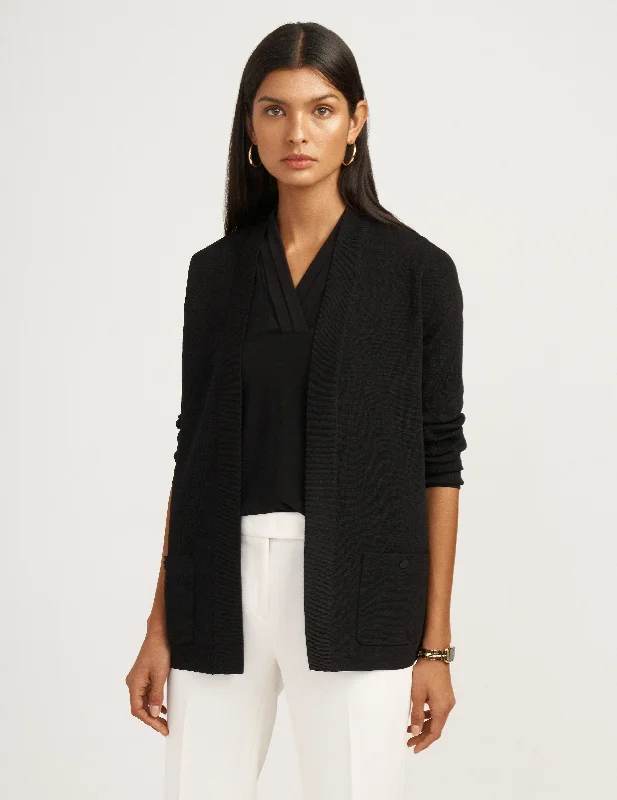 Two Pocket Malibu Cardigan- Sale Mesh Blend Leather Blend Suede Blend