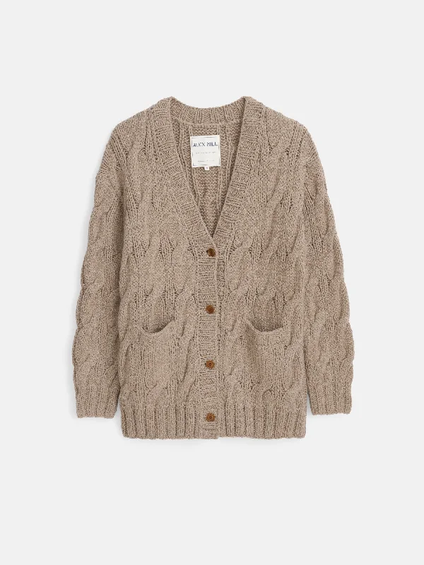 Marni Cardigan in Alpaca Mesh Blend Leather Blend Suede Blend