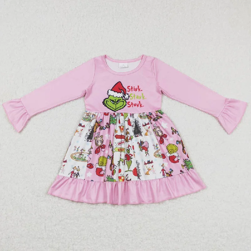 Fashion Baby Girls Dress Christmas Cartoon Dresses GLD0457 Tunics Bestseller popular