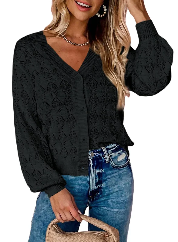 Trendy V-Neck Button-Down Knitted Cardigan – Classic and Versatile Faux Fur Fabric Real Fur Fabric Shearling Fabric