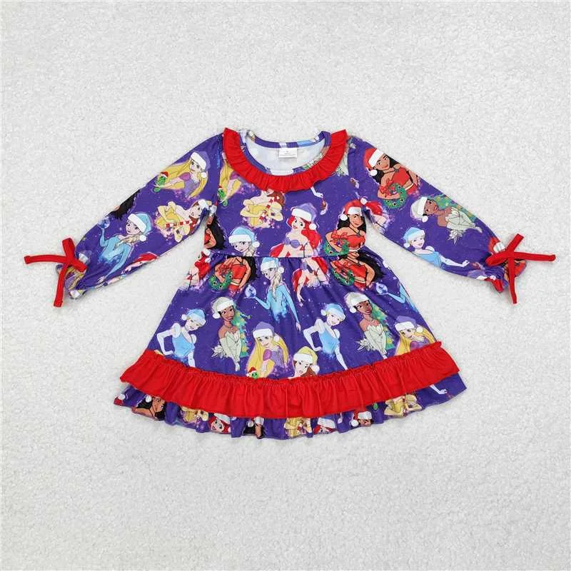 GLD0815 Baby Girls Christmas Princess Ruffle Knee Length Dresses Tunics Timeless classic