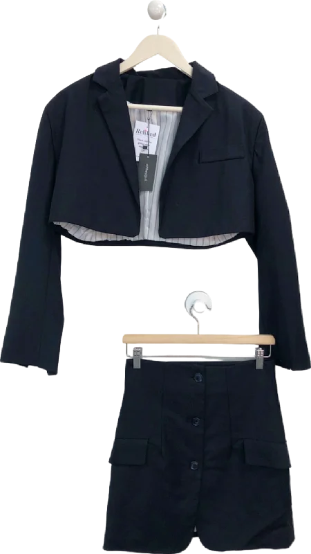 OHHEYGIRL Black Cropped Blazer and Skirt Set UK M New Women's Blazer