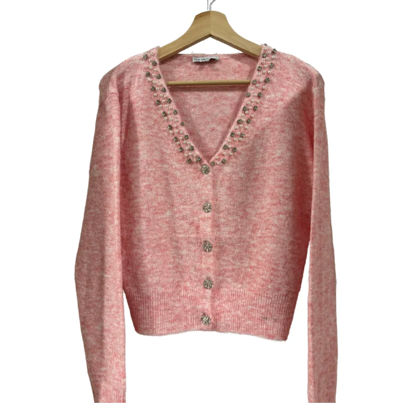 Pearl Embellished Cardigan in Soft Pink Button Cardigan Zip Cardigan Pullover Cardigan