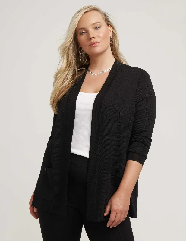 Plus Size Two Pocket Malibu Cardigan Neon metallic Matte