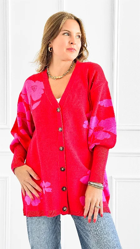 Blossom Glow Knit Cardigan Wool Fabric Cashmere Fabric Tweed Fabric