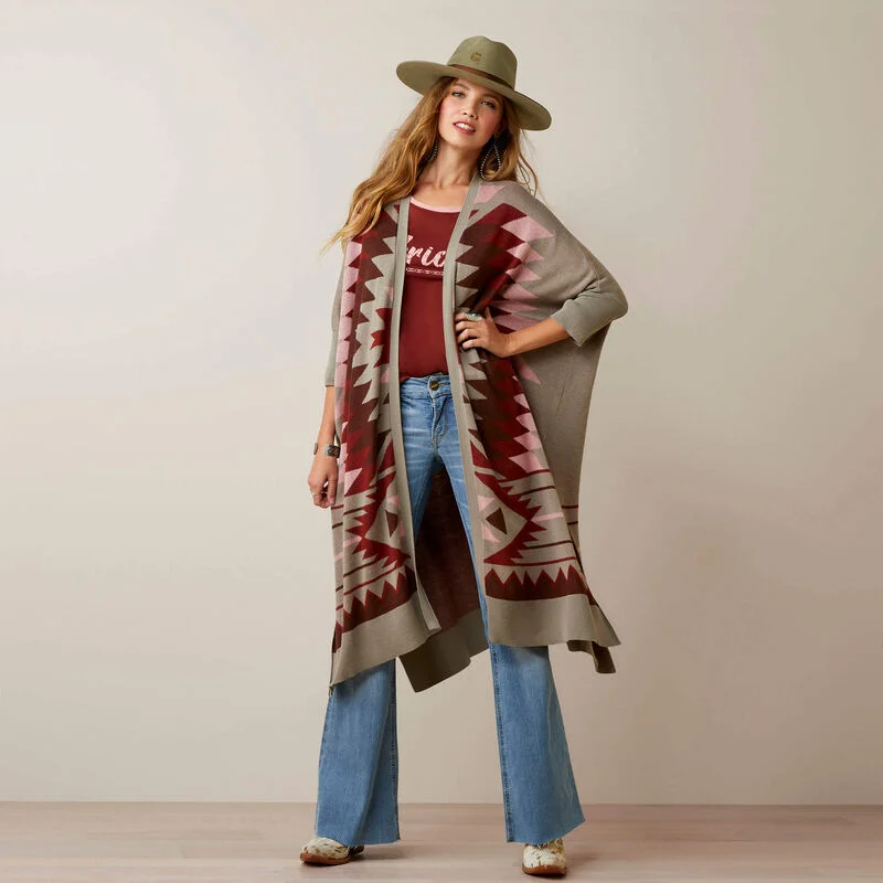 Women's Ariat Serape Style Cardigan Nylon Fabric Polyester Fabric Spandex Fabric