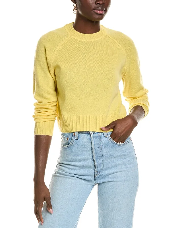 27 Miles Malibu Cropped Raglan Cashmere Pullover High Neck Pullover