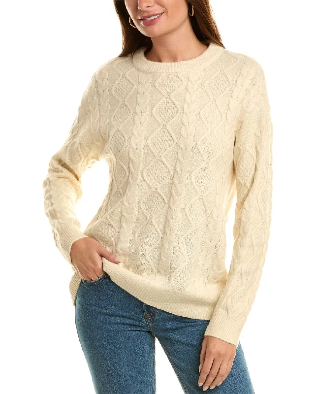 525 America Mina Airspun Cable Pullover Fine Merino Wool