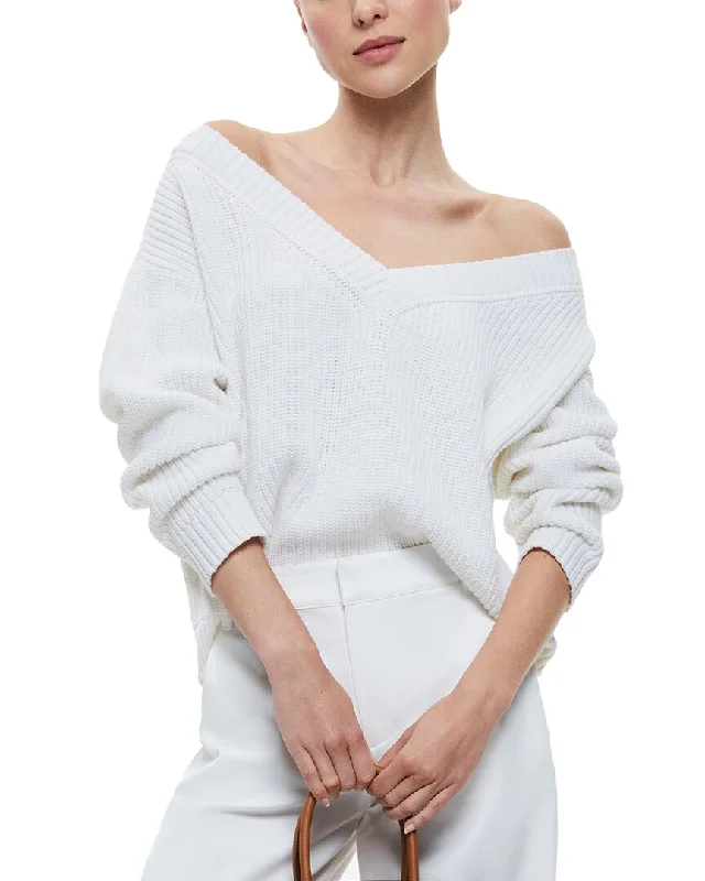 alice + olivia Alita Relaxed Wool-Blend Pullover Solo Sleeve Pullover