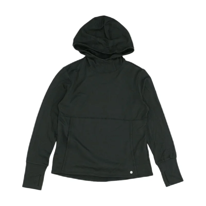 Black Solid Active Pullover Over Sleeve Pullover