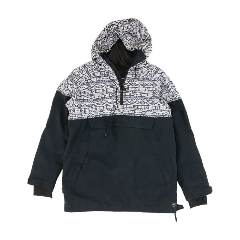 Blue Graphic 1/4 Zip Pullover High Neck Pullover