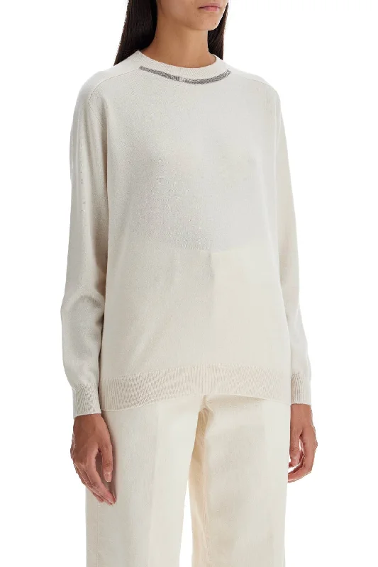 Brunello Cucinelli Cashmere Crewneck Pullover Ribbed Crew Neck