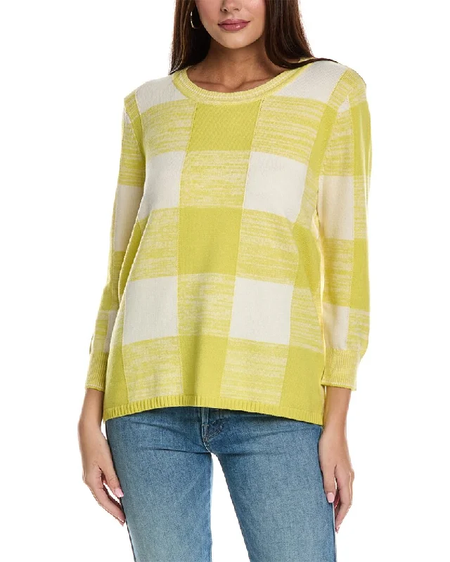 cabi Checkerboard Pullover Oversized Cozy Pullover