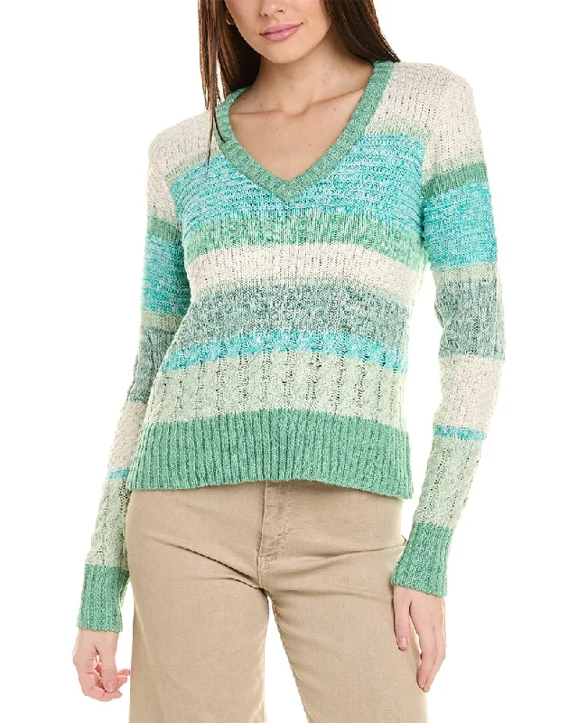 cabi Mix Stitch Pullover Mock Neck Pullover