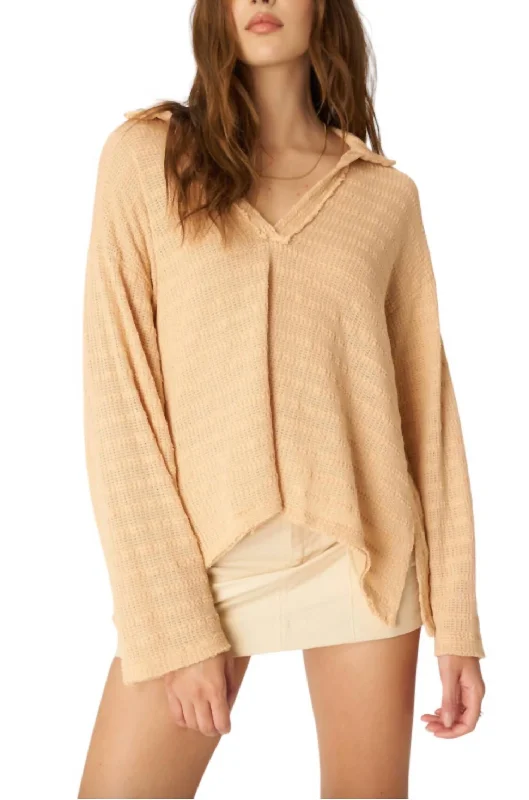 Capistrano Pullover In Panna Cotta Sarouel Sleeve Pullover