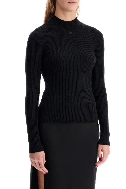 Courreges Fleece Pullover Port Neck Pullover