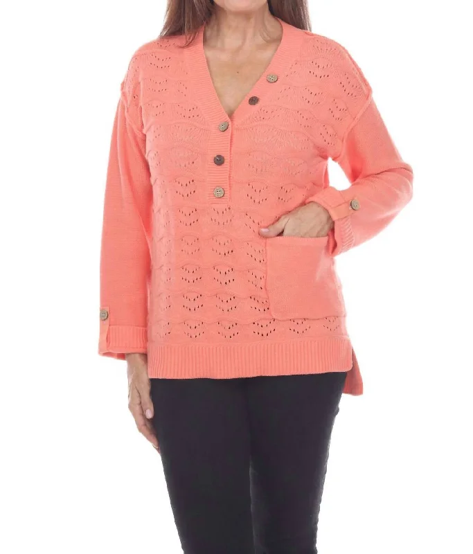 Infinity Pullover In Blush Surplice Neck Pullover