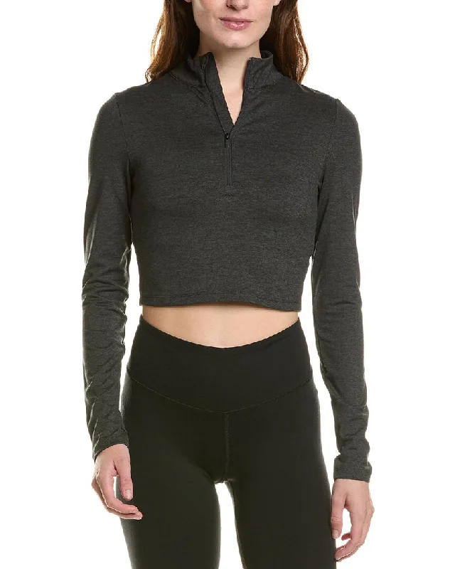 IVL Collective Cropped 1/2-Zip Pullover Besom Neck Pullover