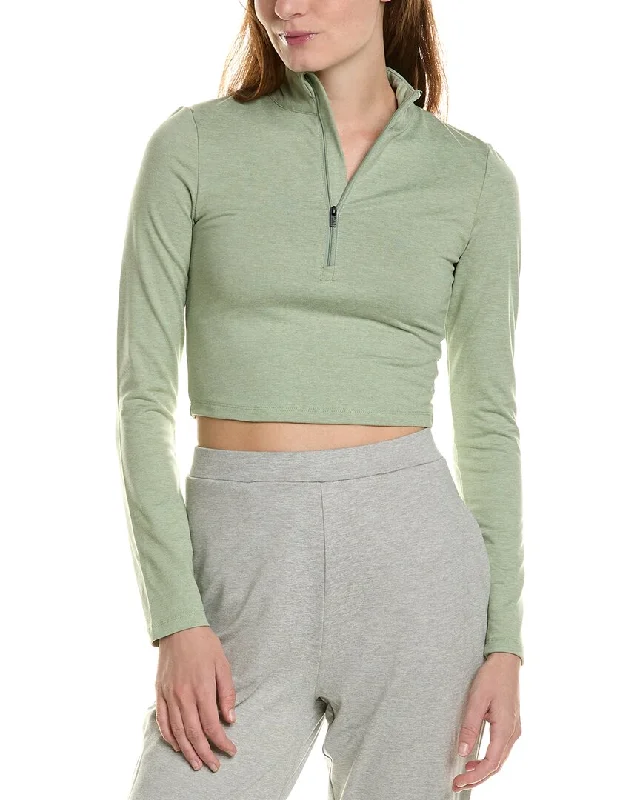 IVL Collective Cropped 1/2-Zip Pullover Bateau Neck Pullover