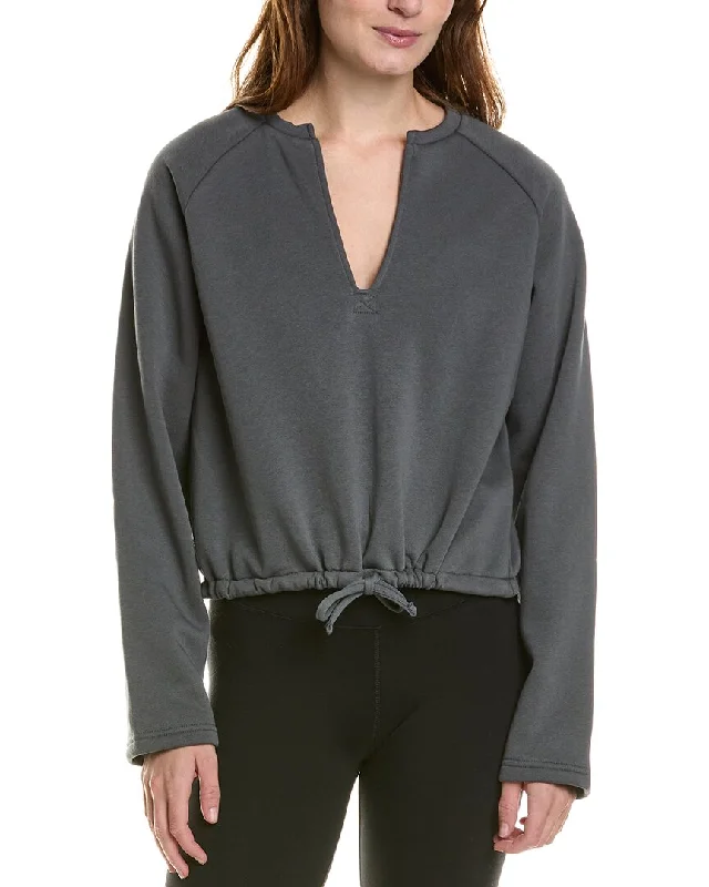 IVL Collective Drawstring Pullover Ruffle Sleeve Feminine