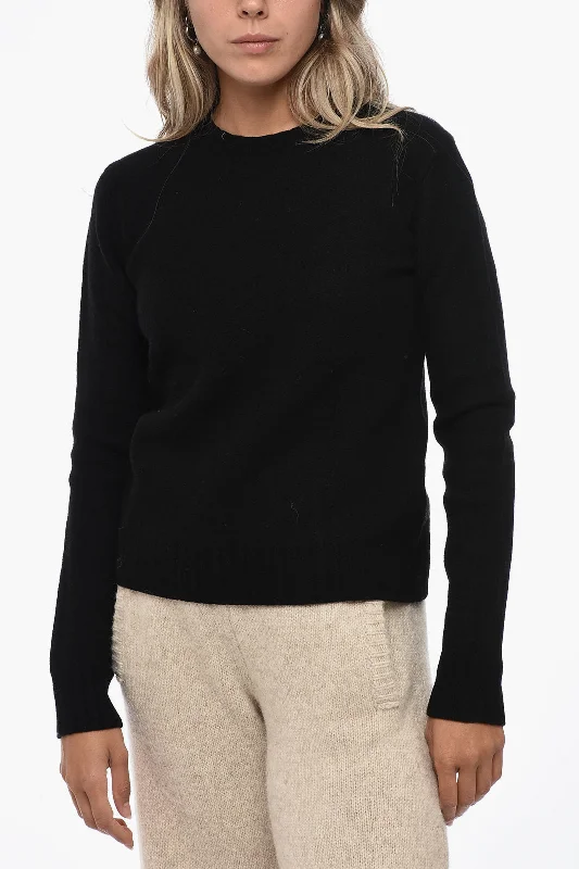 Jil Sander Crew Neck HARMONY Wool Pullover Short Puff Sleeve