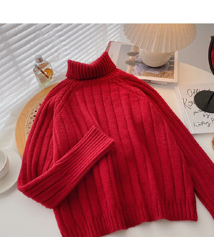 Korean style simple and versatile Pullover Top  5967 Lapel Neck Sweater