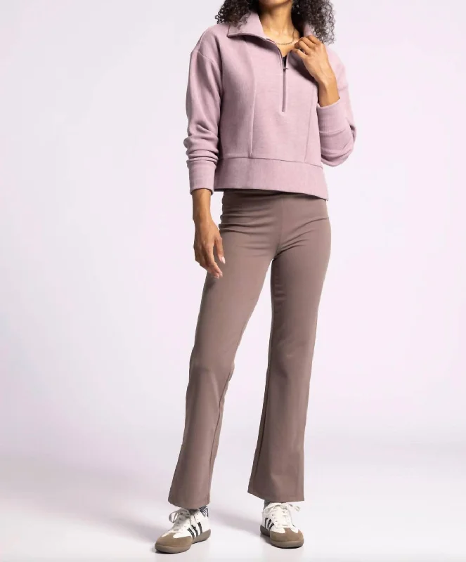 Kristine Pullover In Purple Dove Notched Neck Pullover