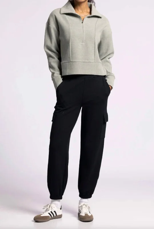 Kristine Pullover In Vetiver Oblong Neck Pullover