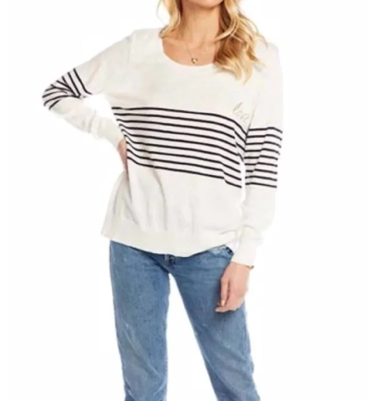 L/s Crew Neck Pullover In Rice Leg Sleeve Comfort