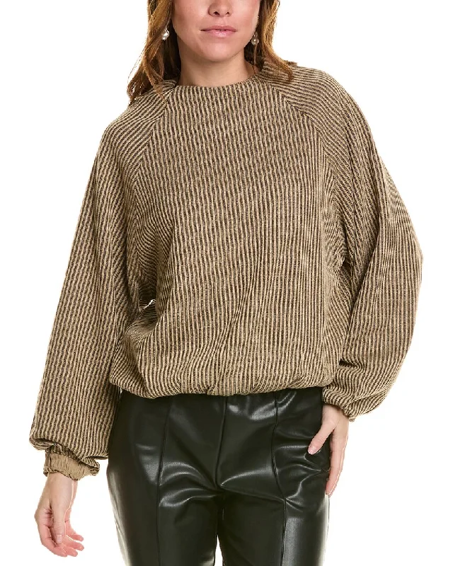 LUXE ALWAYS Ribbed Pullover Slim Sleeve Pullover