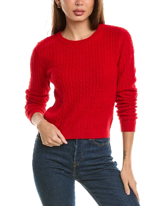 Magaschoni Baby Cable Cashmere Pullover Polo Neck Sweater