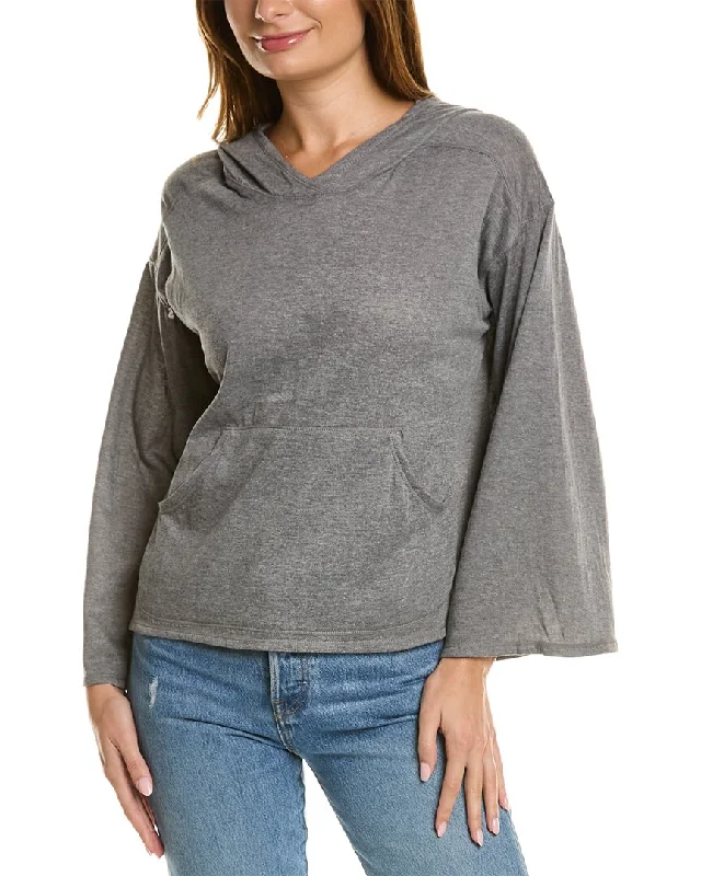 Max Studio Long Bubble Sleeve Pullover One Shoulder Top