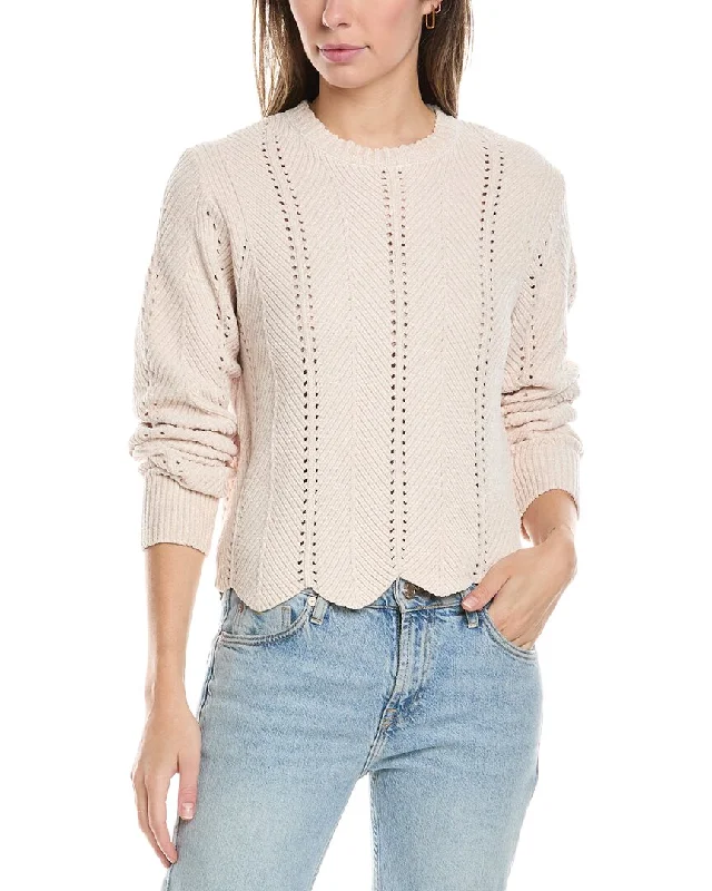 Michael Stars Lakin Cropped Pullover Bateau Neck Pullover