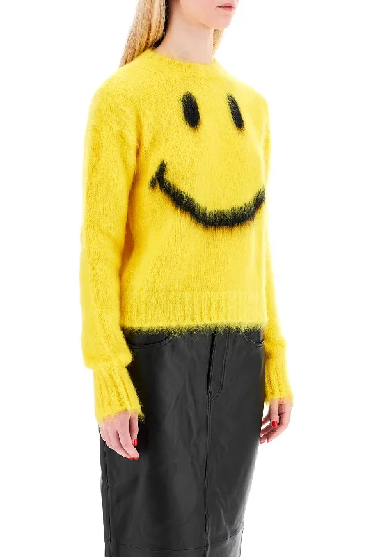 Moschino Mohair Smiley Pullover Chunky Knit Pullover