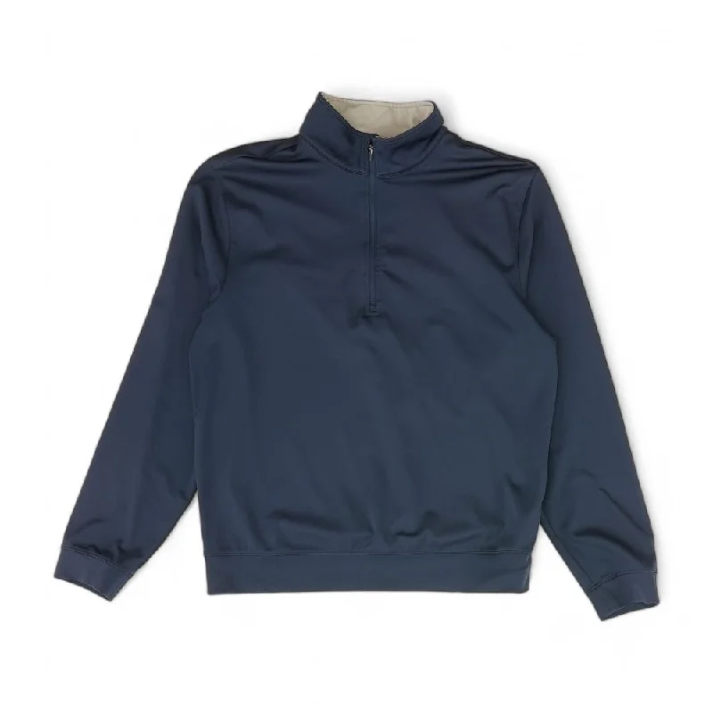 Navy Solid Pullover Plunging Neck Pullover