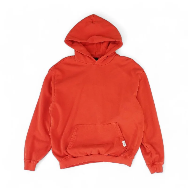 Red Solid Hoodie Pullover Besom Neck Pullover