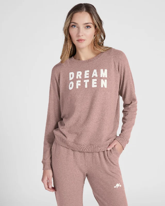 Shoreline Hacci "Dream Often" Graphic Pullover Crew Neck Wool