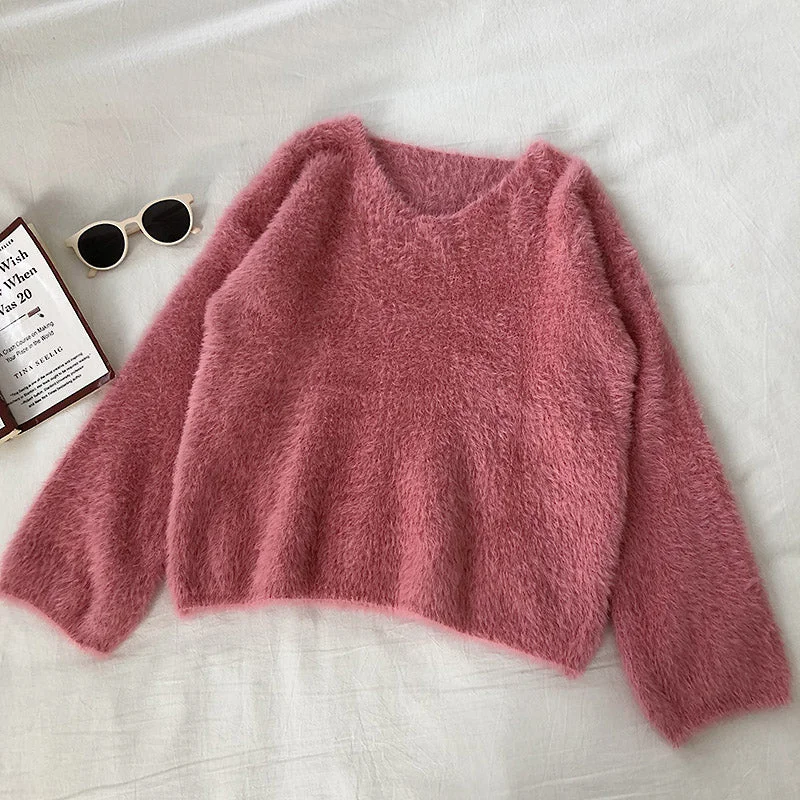 Soft wind solid loose Pullover Top  5834 Bell Sleeve Stylish