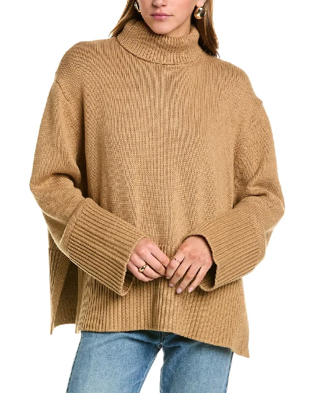 Sophie Rue Della Turtleneck Wool-Blend Pullover Sheath Sleeve Elegant