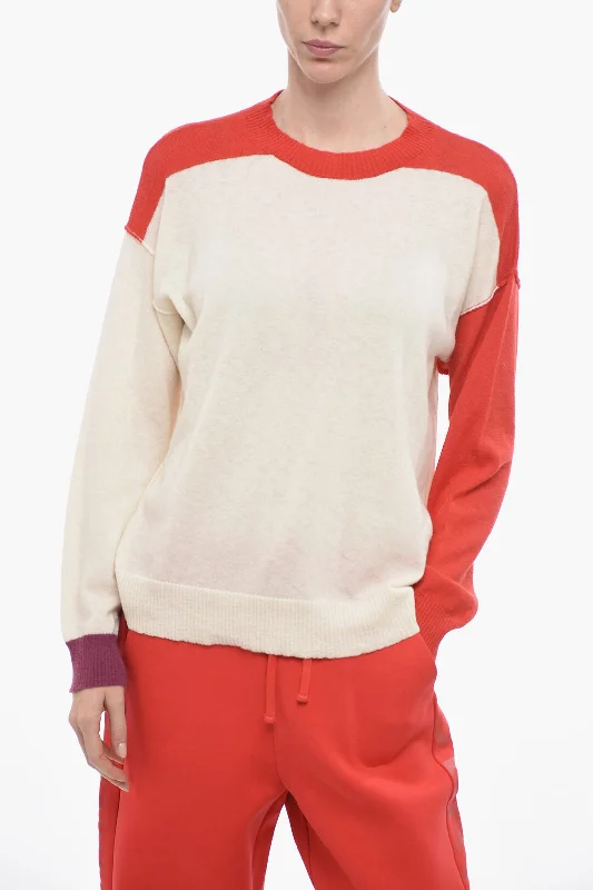 Woolrich Color Block Crewneck Pullover Thin Wool Pullover