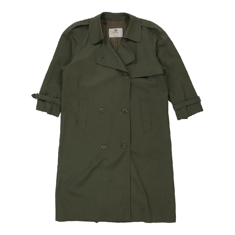 Aquascutum Trench Coat - 3XL Khaki Cotton Blend Trim Padded Insulated