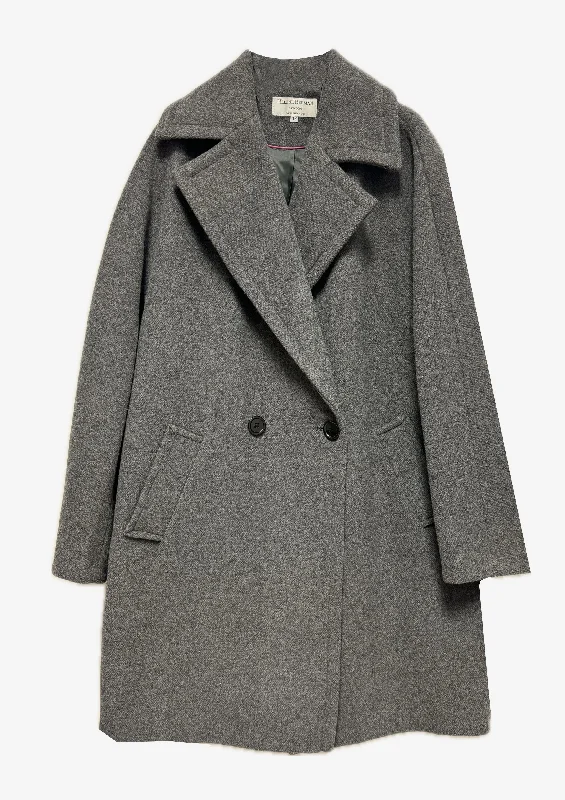 Fay Wool Blend Relaxed Coat - sizes 16, 18 Bomber Denim Leather