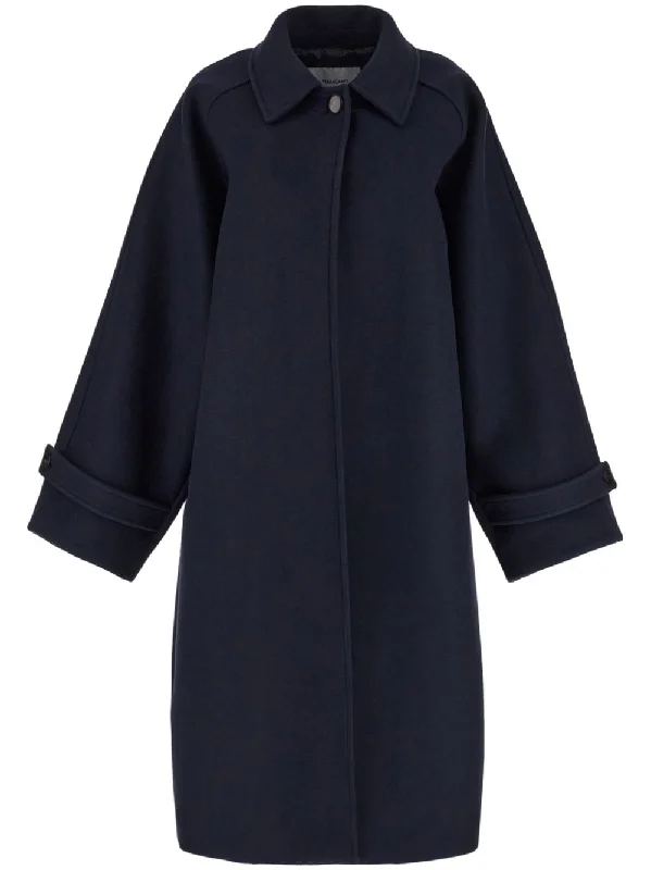 Ferragamo Coats Blue Rayon Velvet Corduroy