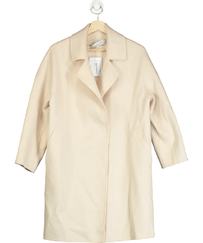 Gerard Darel Beige Plain Wrap Coat UK S Toggle Coat Shawl Collar Coat Notch Collar Coat