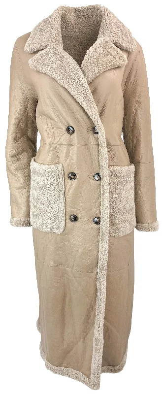 Grenn Pilot Reversible Fur Coat in Light Taupe Cape Coat Herringbone Coat Tweed Coat